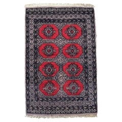 Handmade Vintage Uzbek Bukhara Rug, 1970s, 1Cc1009