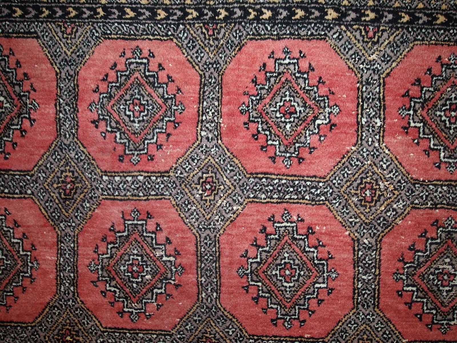 Handmade Vintage Uzbek Bukhara Rug, 1970s, 1C639 2