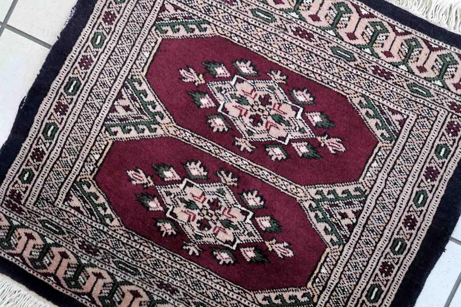 Late 20th Century Handmade Vintage Uzbek Bukhara Rug, 1970s, 1C848 For Sale
