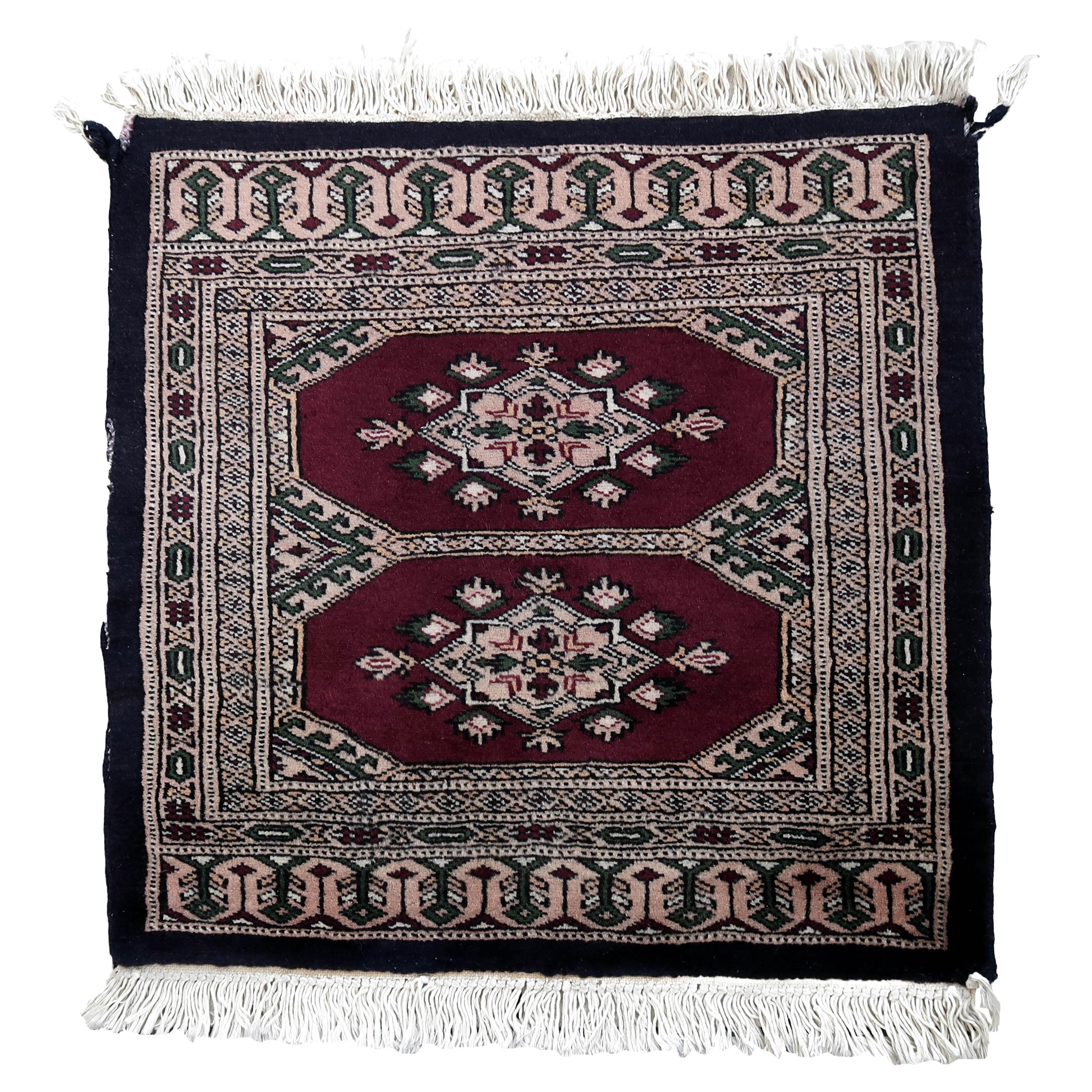 Handmade Vintage Uzbek Bukhara Rug, 1970s, 1C848 For Sale
