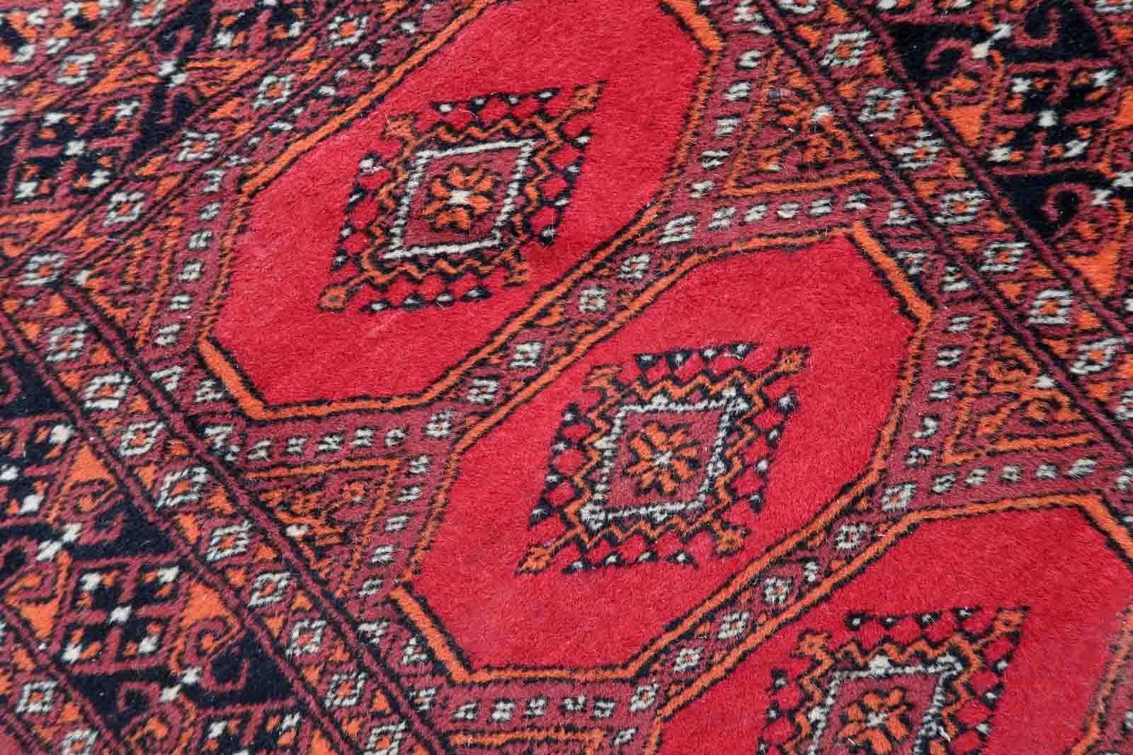 Handmade Vintage Uzbek Bukhara Rug, 1970s, 1C865 For Sale 2