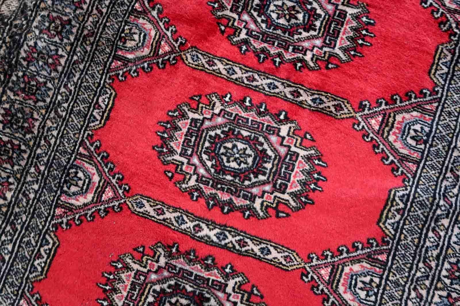 Handmade Vintage Uzbek Bukhara Rug, 1970s, 1c894 For Sale 2