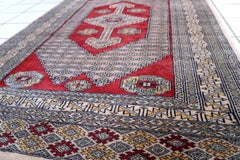 Tappeto Uzbek Bukhara vintage fatto a mano, anni '70, 1C945
