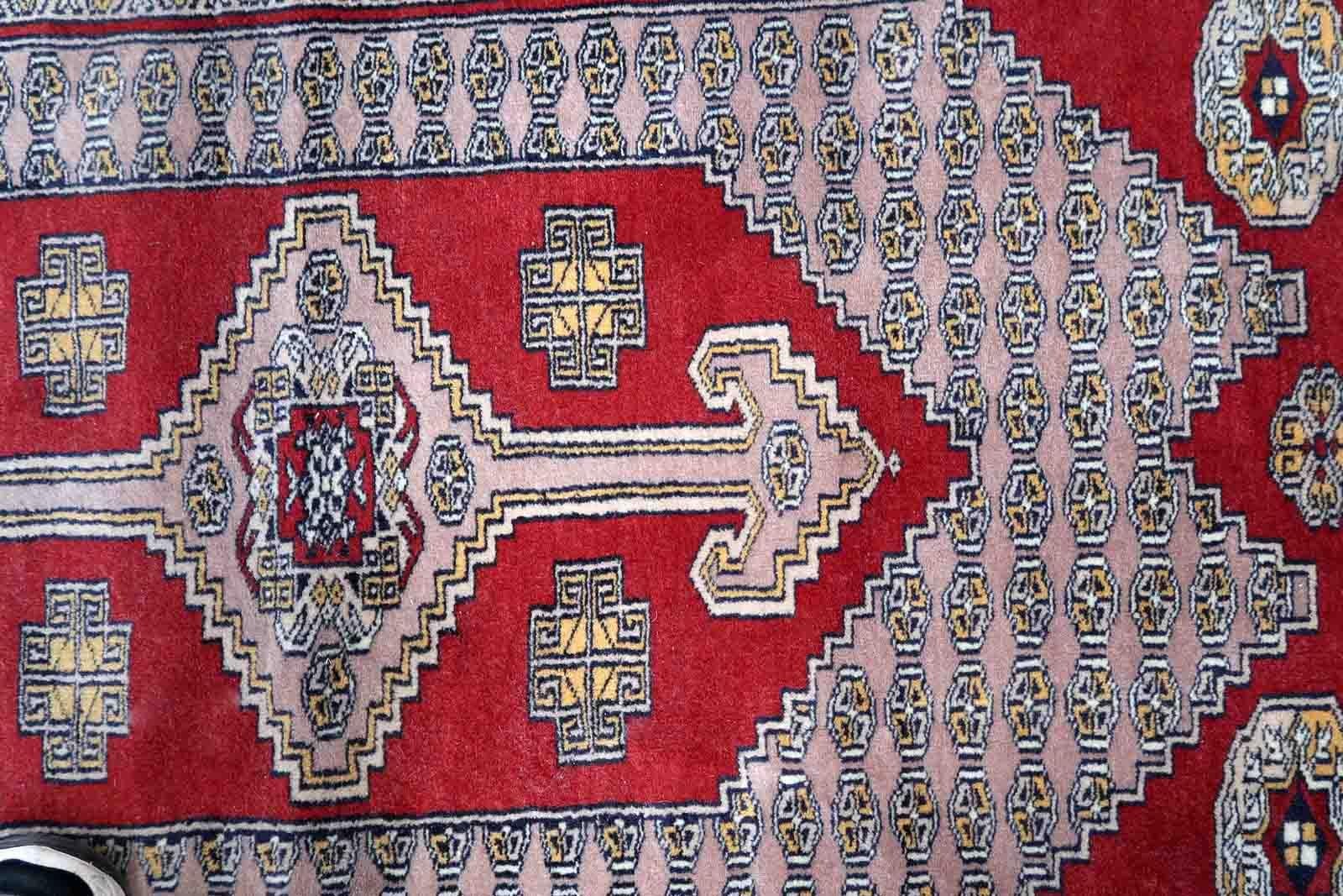 Handmade Vintage Uzbek Bukhara Rug, 1970s, 1C945 For Sale 2