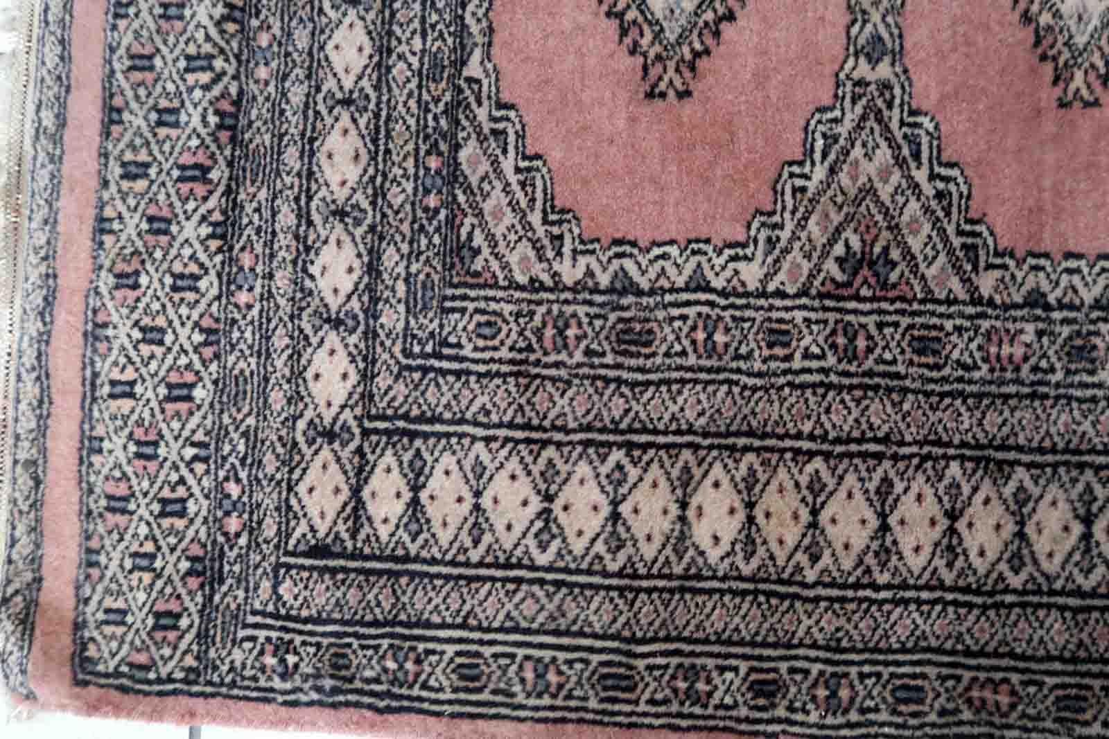 Late 20th Century Handmade Vintage Uzbek Bukhara Rug, 1970s, 1C946 For Sale