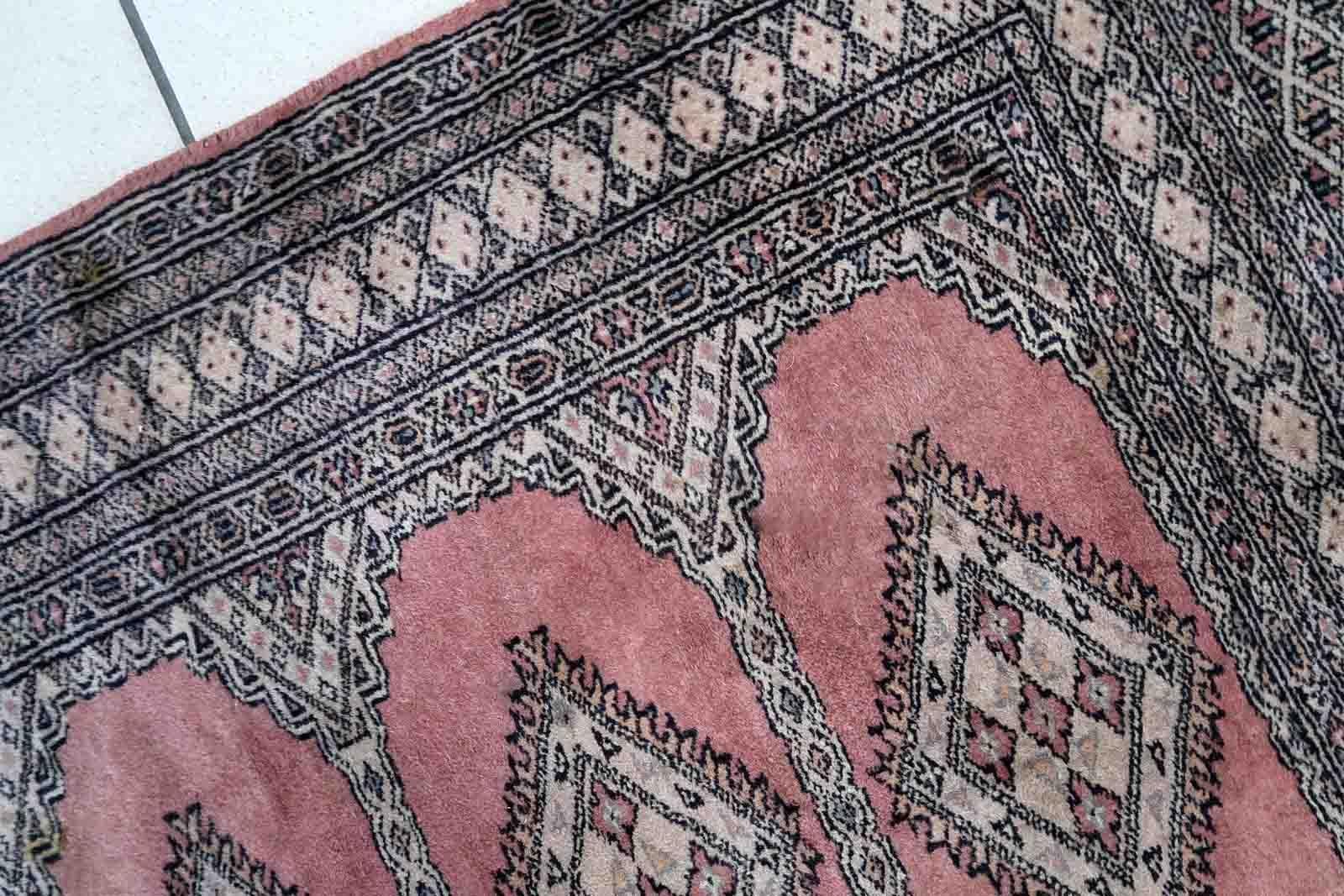 Handmade Vintage Uzbek Bukhara Rug, 1970s, 1C946 For Sale 2