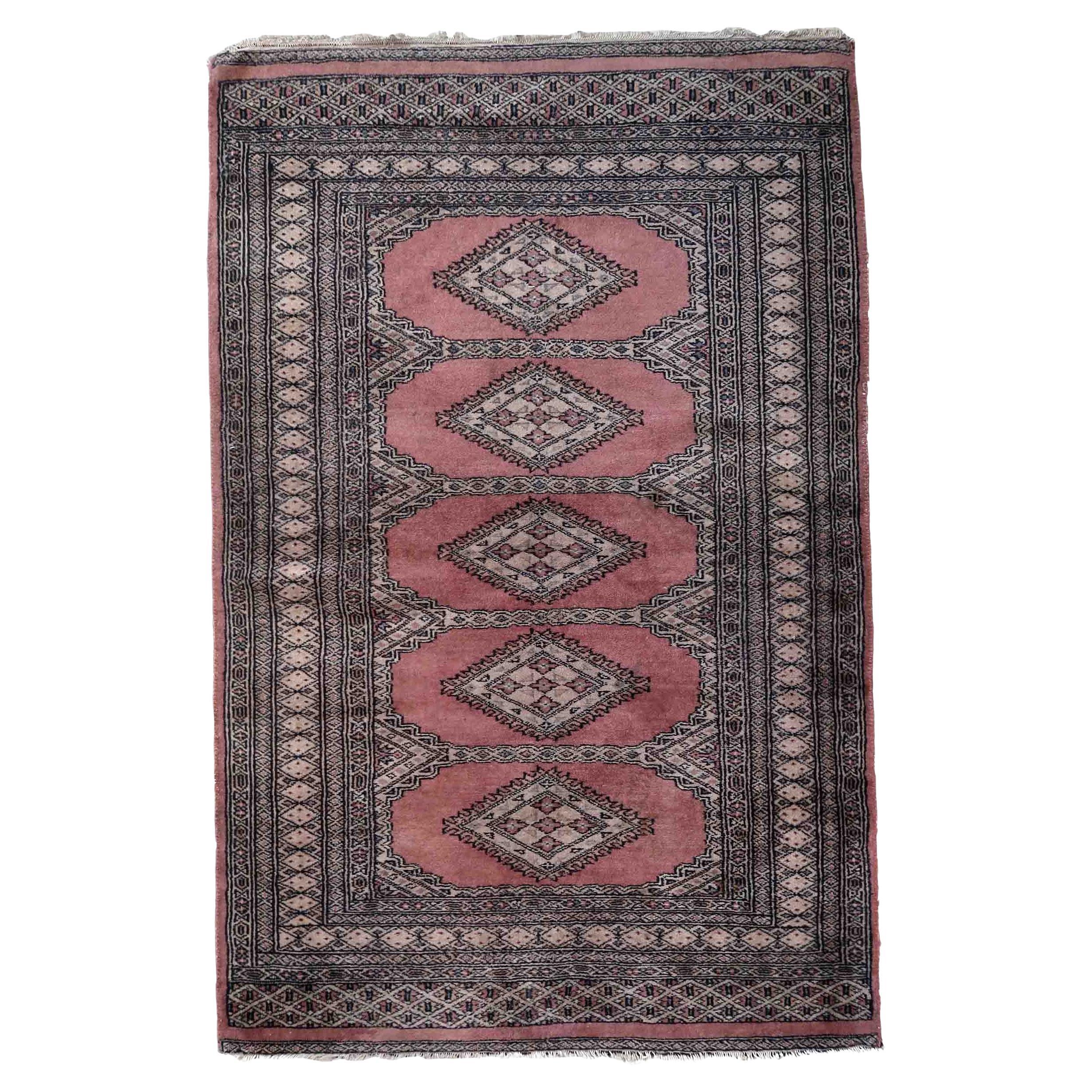 Handmade Vintage Uzbek Bukhara Rug, 1970s, 1C946 For Sale
