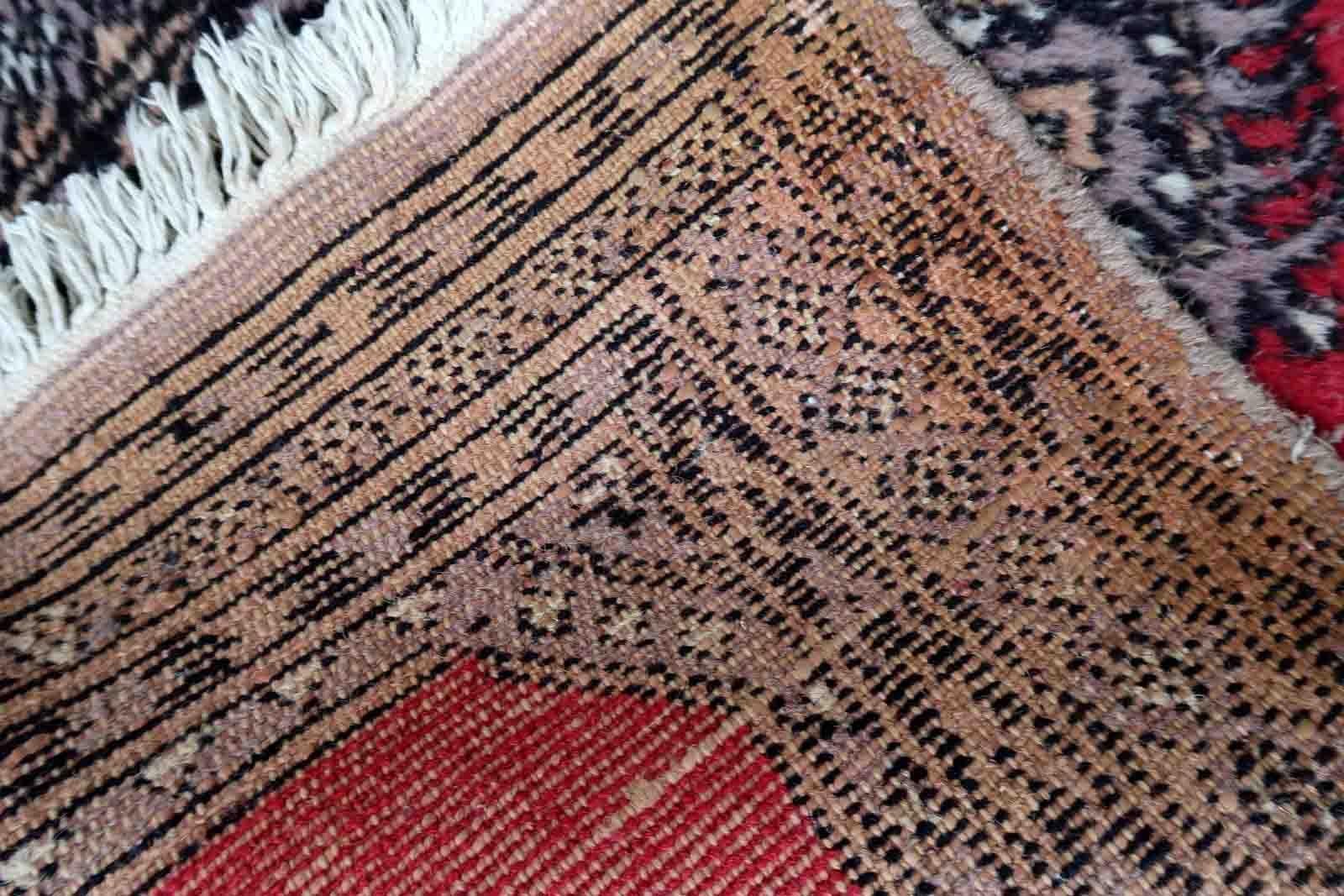 Hand-Knotted Handmade Vintage Uzbek Bukhara Rug, 1970s, 1C963 For Sale