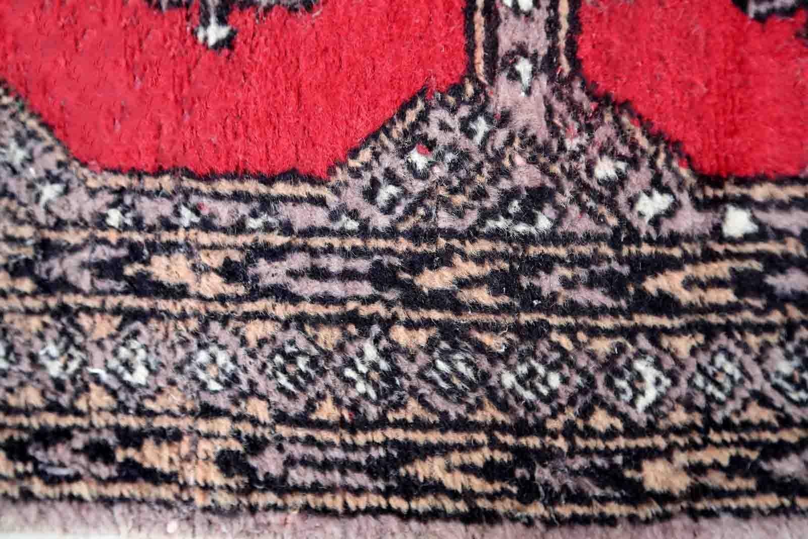 Late 20th Century Handmade Vintage Uzbek Bukhara Rug, 1970s, 1C963 For Sale