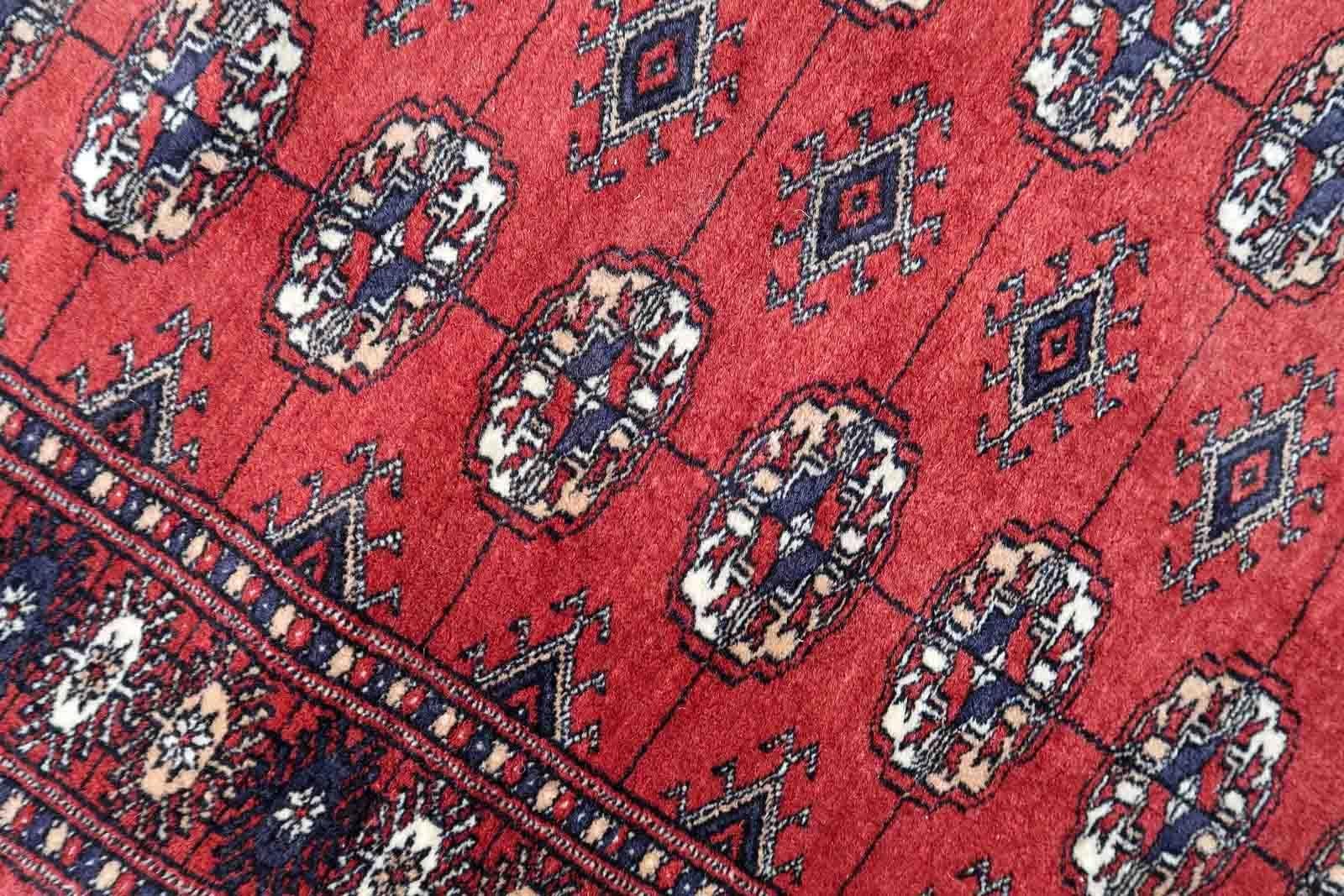 Wool Handmade Vintage Uzbek Bukhara Rug, 1970s, 1C995 For Sale
