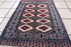 Handmade Vintage Uzbek Bukhara Rug, 1970s, 1C997