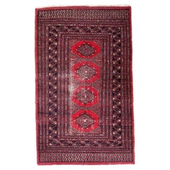 Handmade Vintage Uzbek Bukhara Rug, 1970s, 1Cc1022
