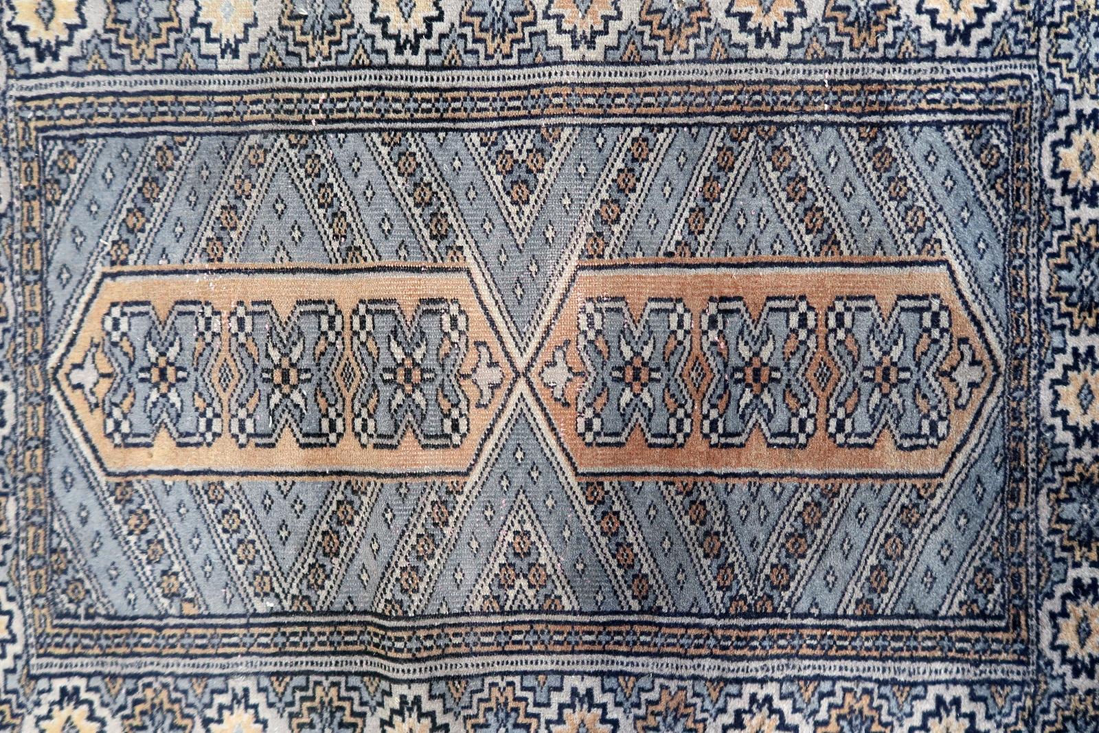 Mid-20th Century Handmade Vintage Uzbek Bukhara Rug 2' x 3.1', 1950s - 1C1144 For Sale