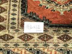 Tapis Bukhara ouzbek vintage fait à la main 2' x 4,6', années 1960 - 1W14