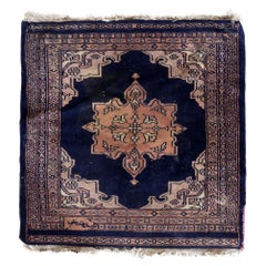 Handmade Vintage Uzbek Bukhara Rug 2.1' x 2.1' 1960s - 1C1176