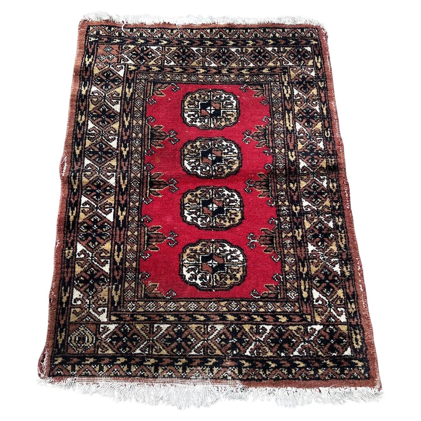 Handmade Vintage Uzbek Bukhara Rug 2.1' x 3', 1960s - 1S25 For Sale