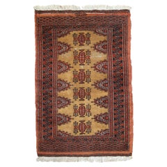 Tapis Bukhara ouzbek vintage fait à la main, 2,5'x3.9', années 1960, 1C734