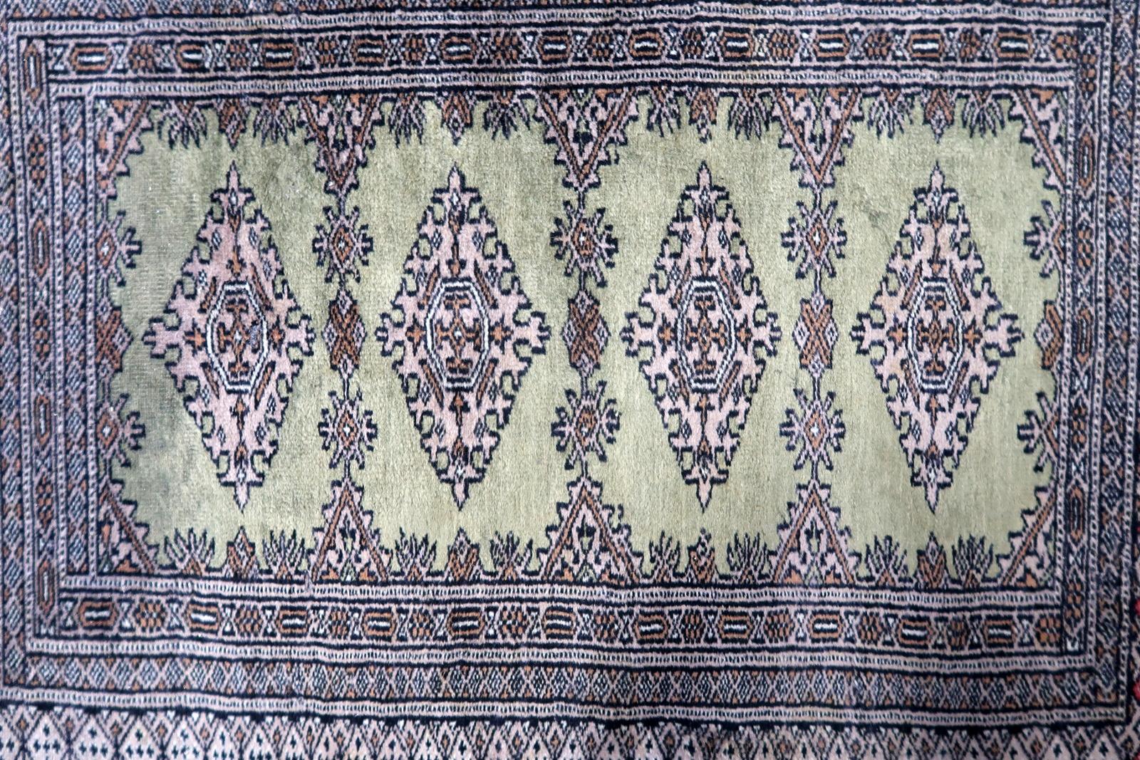 Wool Handmade Vintage Uzbek Bukhara Rug 2.6' x 4', 1950s - 1C1145 For Sale