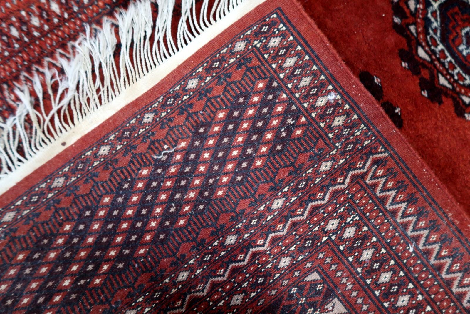 Handmade Vintage Uzbek Bukhara Rug 3' x 5.1', 1950s - 1C1147 For Sale 6