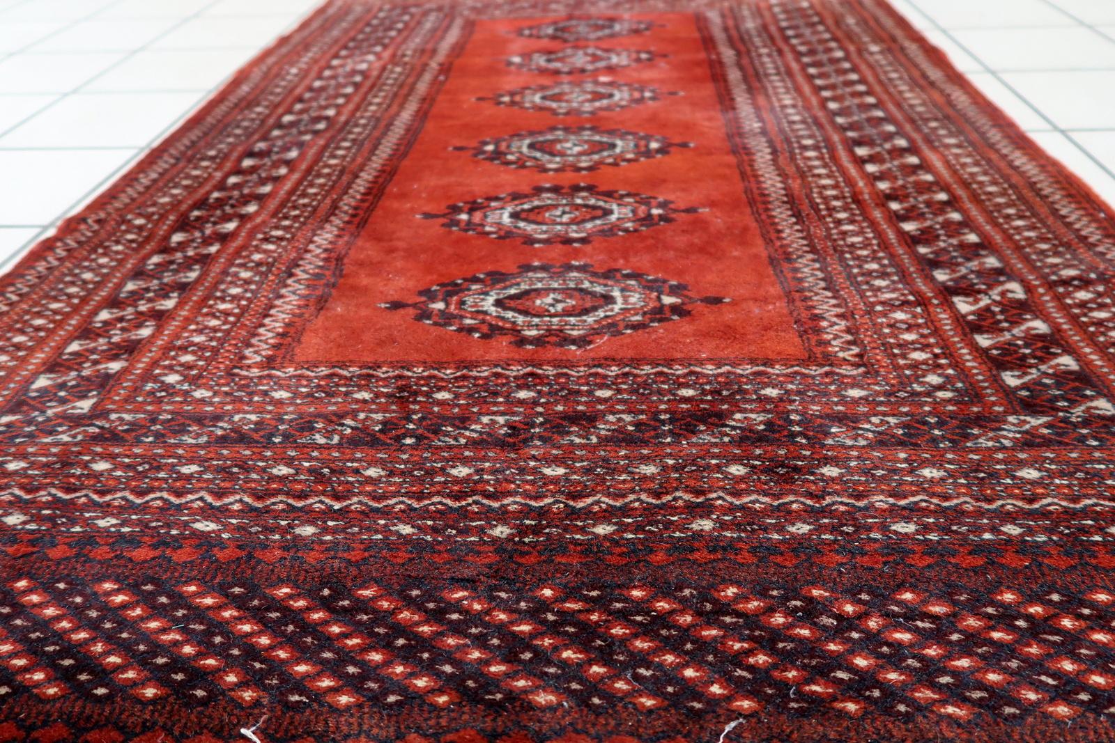 Handmade Vintage Uzbek Bukhara Rug 3' x 5.1', 1950s - 1C1147 For Sale 7