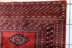 Handmade Vintage Uzbek Bukhara Rug 3' x 5.1', 1950s - 1C1147