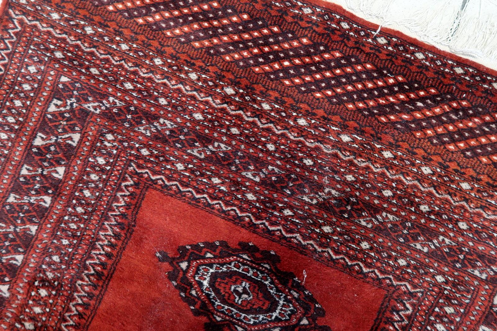 Handgefertigter usbekischer Buchara-Teppich 3' x 5,1', 1950er Jahre - 1C1147 im Zustand „Gut“ im Angebot in Bordeaux, FR
