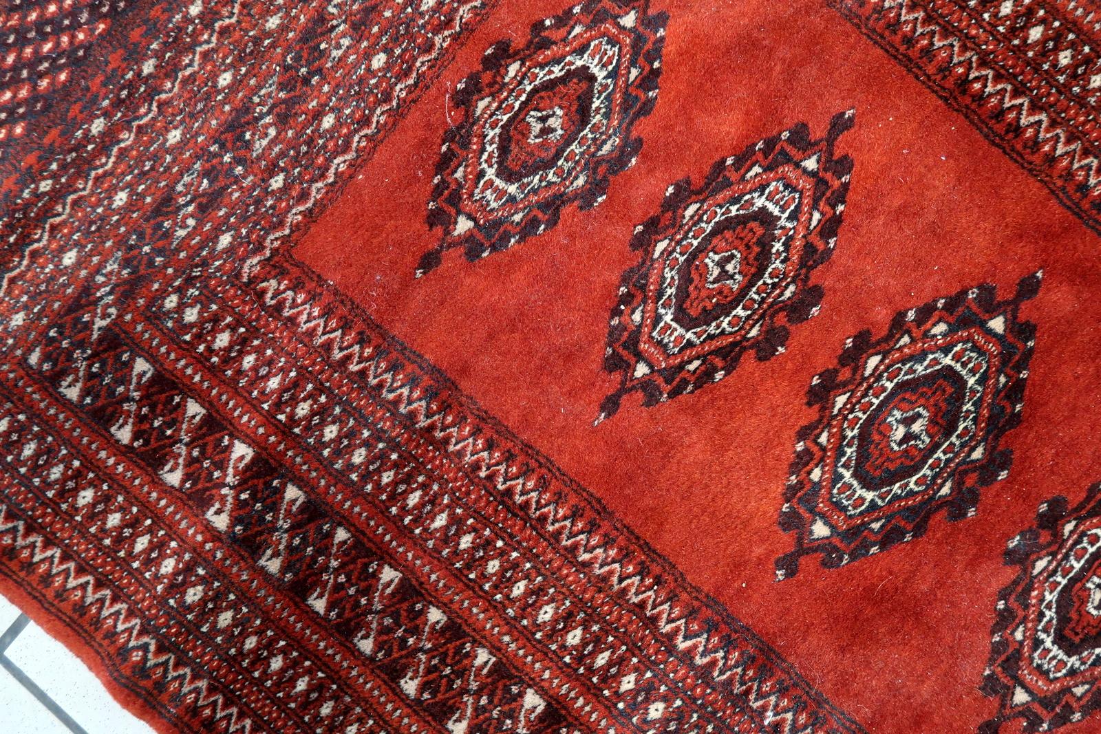 Handgefertigter usbekischer Buchara-Teppich 3' x 5,1', 1950er Jahre - 1C1147 im Angebot 2