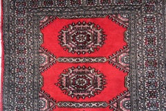 Handmade Vintage Uzbek Bukhara Rug 3' x 6.1', 1960s - 1C1095