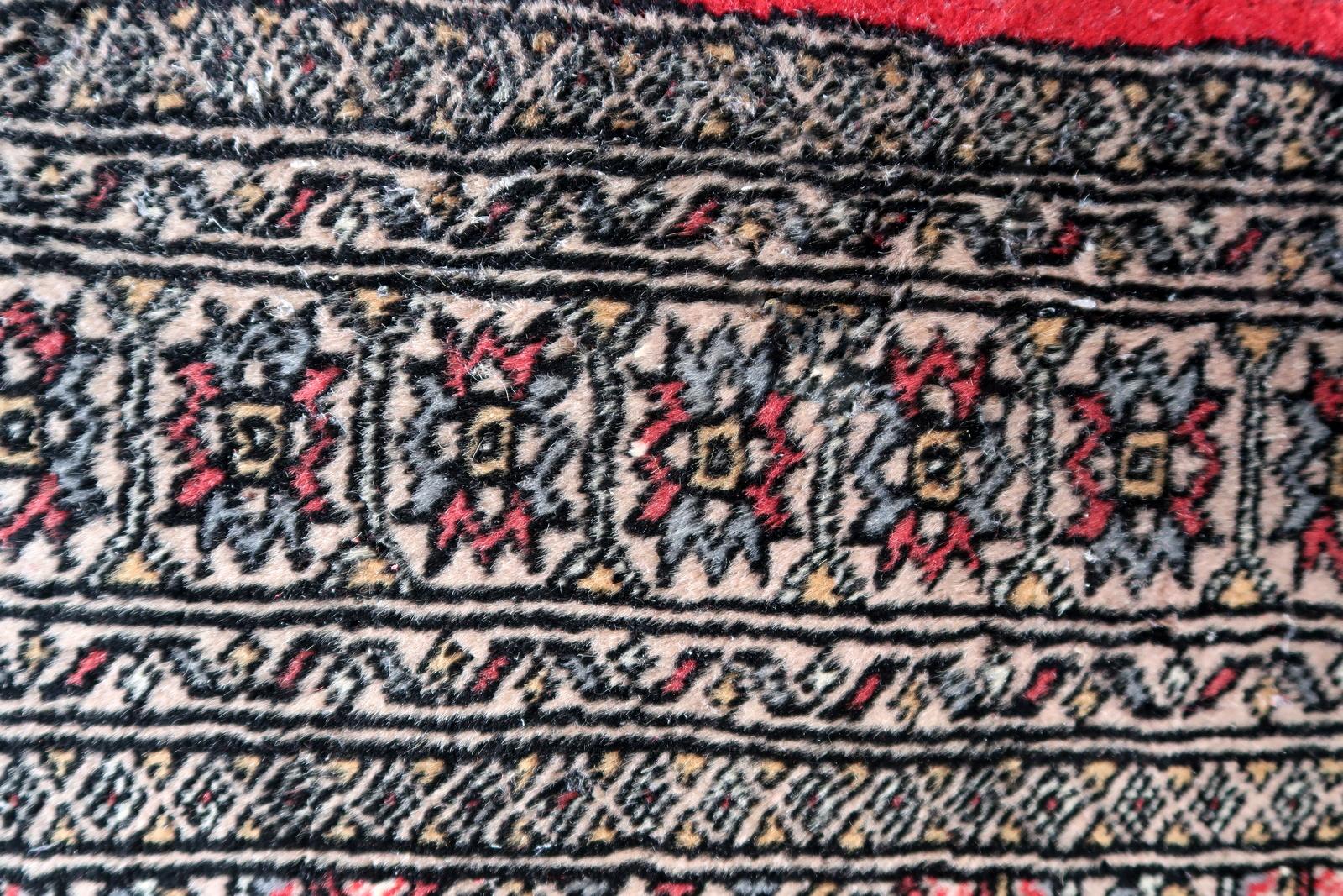 Mid-20th Century Handmade Vintage Uzbek Bukhara Rug 3' x 6.1', 1960s - 1C1095 For Sale