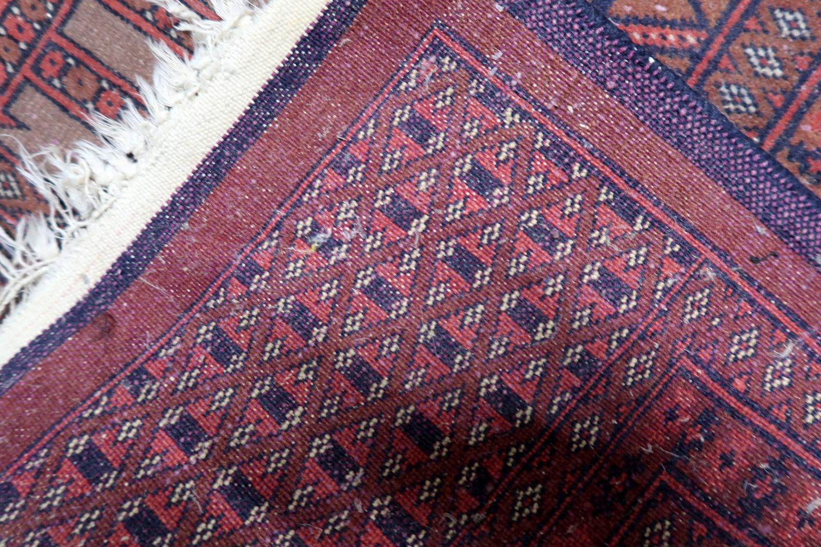 Alfombra vintage uzbeka de Bukhara, 1950, 1,1' x 1,1' - 1C1182 en venta 5