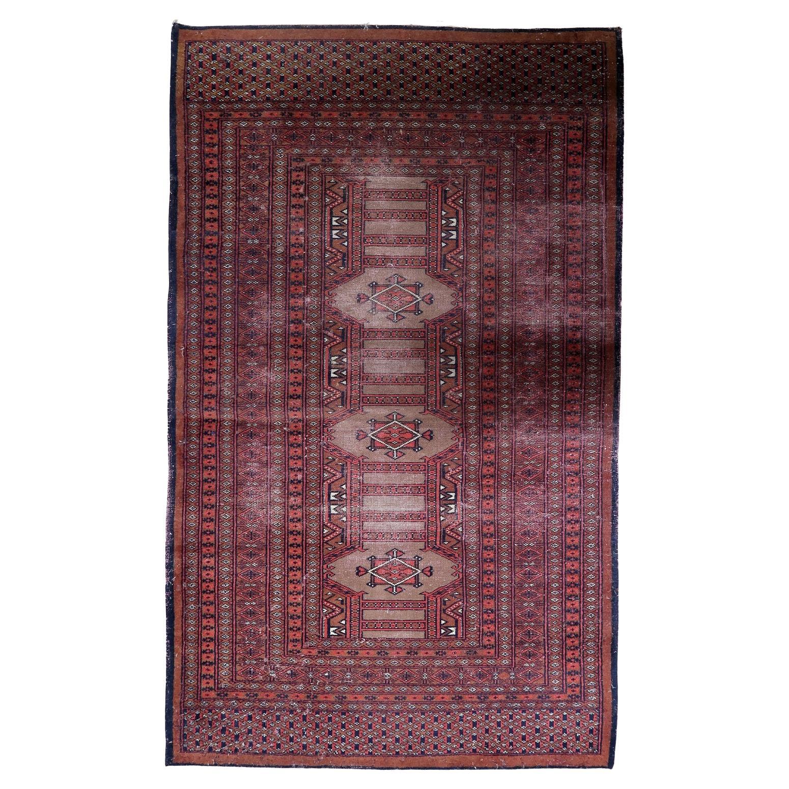 Handgefertigter Vintage Usbekisch Buchara Teppich 3.1
x 5.1
, 1950er Jahre - 1C1182