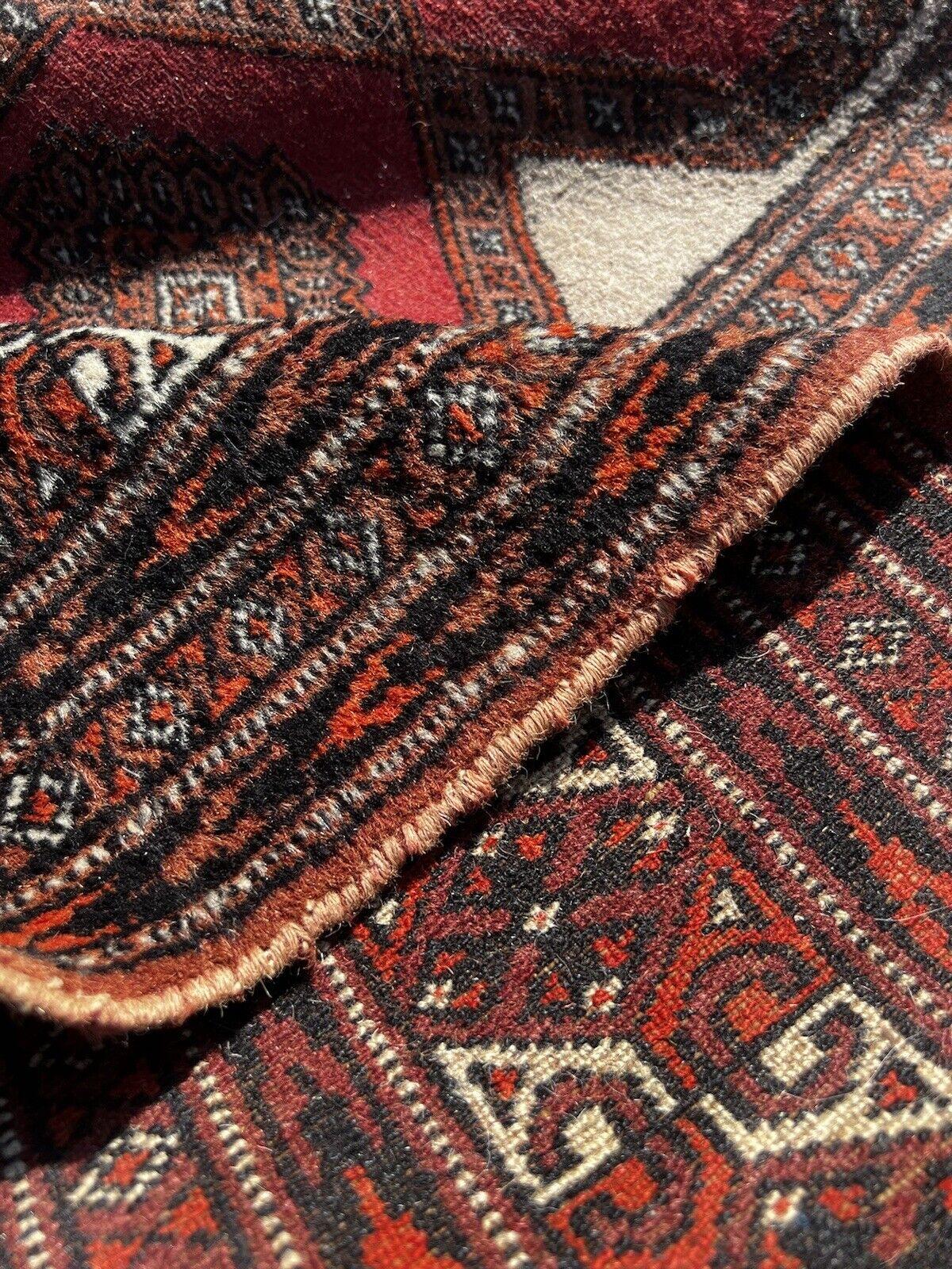 Wool Handmade Vintage Uzbek Bukhara Rug 4.1' x 6.3', 1960s - 1S23 For Sale