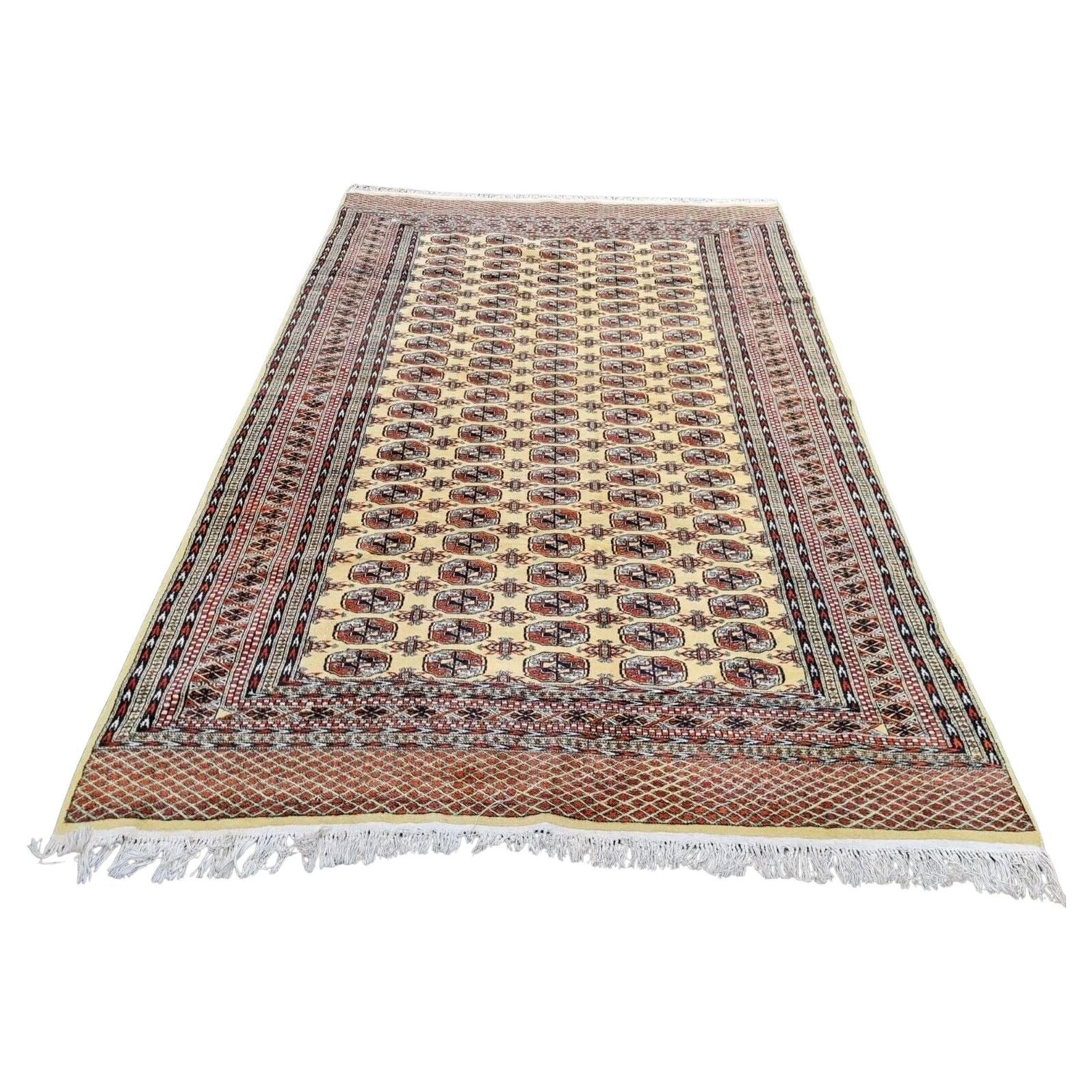 Tappeto Uzbek Bukhara vintage fatto a mano 6' x 8,9' 1960 - 2K21