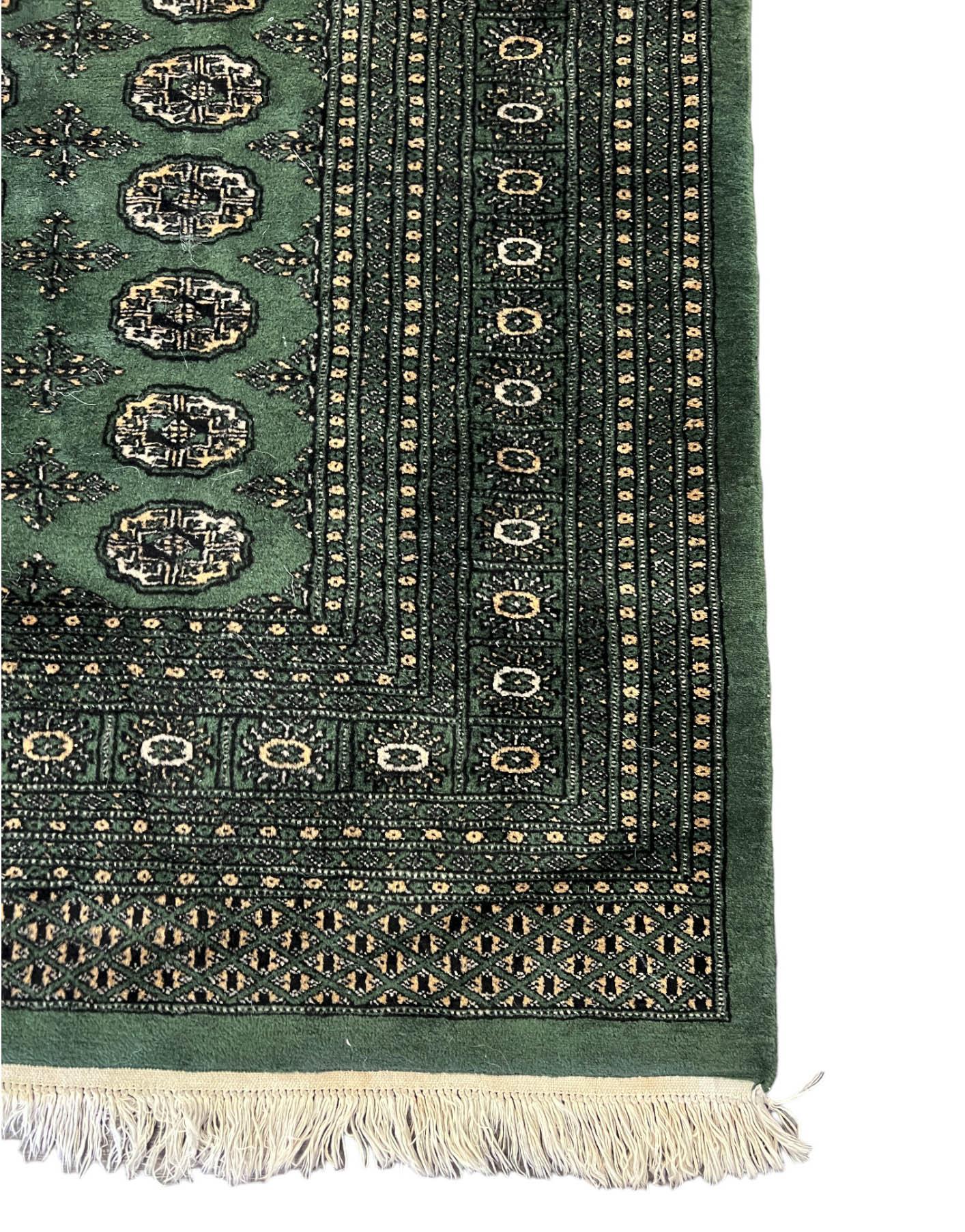 Handmade Vintage Uzbek Bukhara Rug - 8' x 10' 1