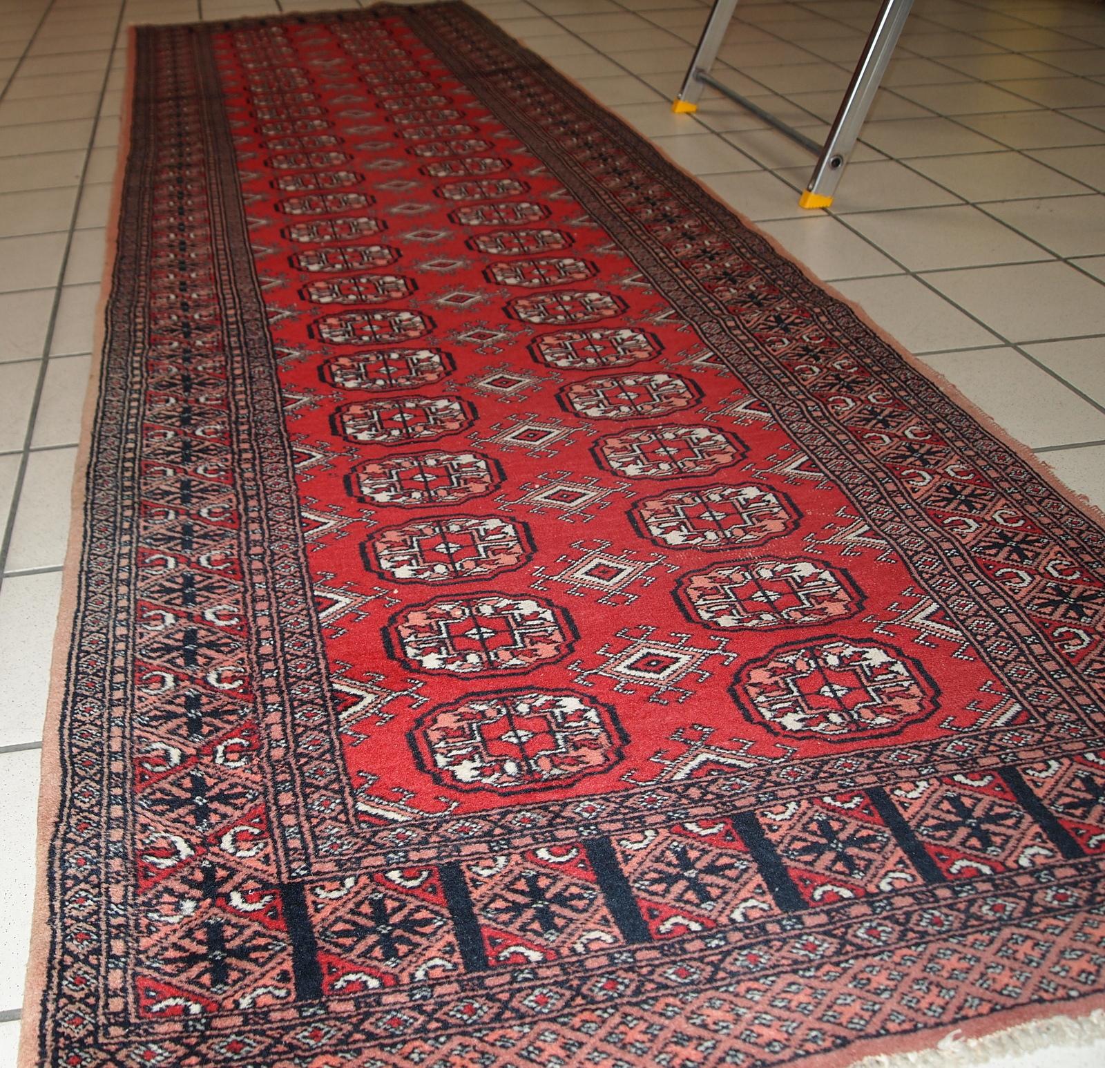 Corredor de Bujara uzbeko vintage hecho a mano, años 60 - 1C739 en venta 2