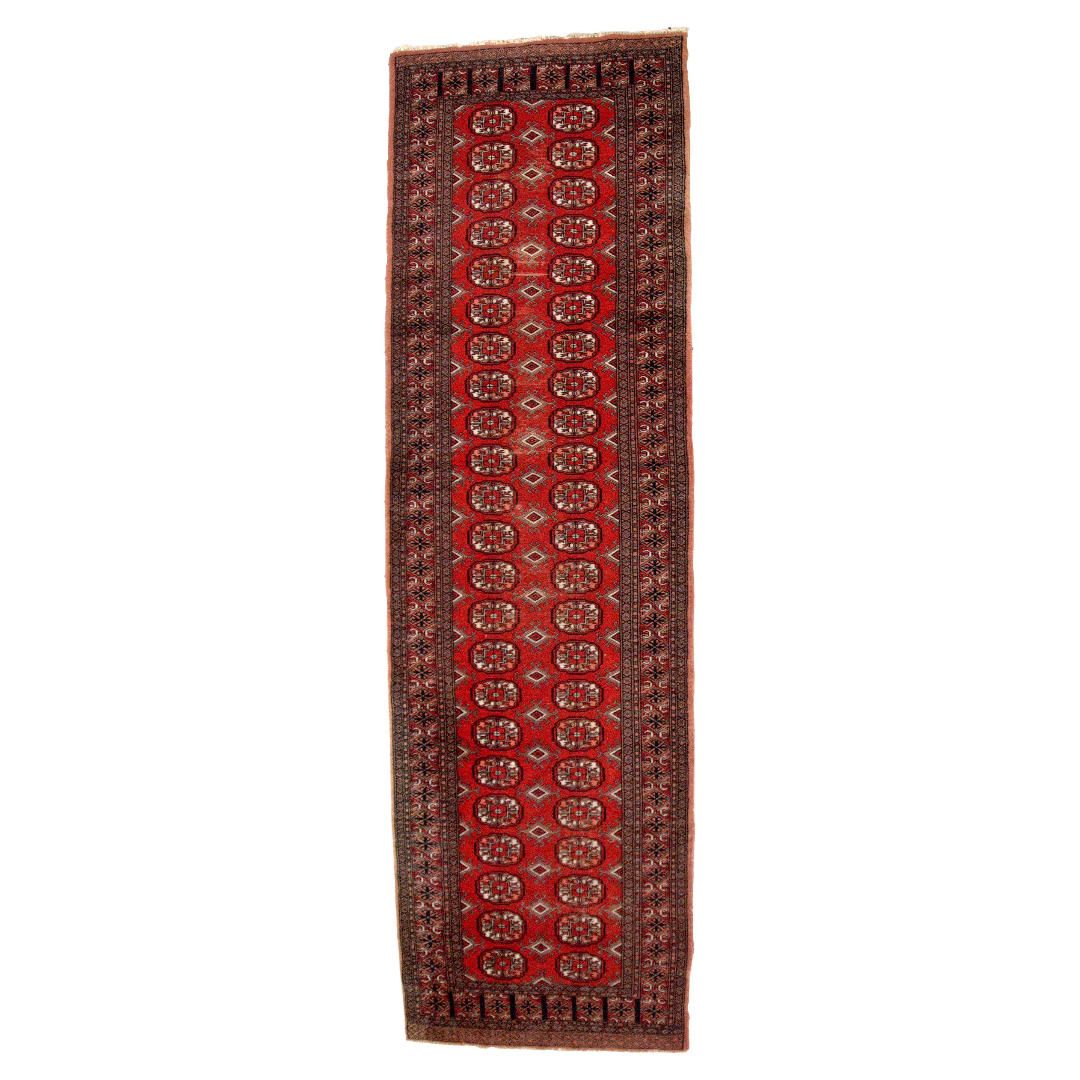 Handmade vintage Uzbek Bukhara runner, 1960s - 1C739