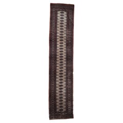 Tapis de couloir Bukhara ouzbek vintage fait à la main, années 1960, 1C856