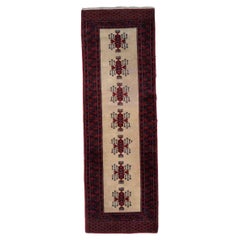 Handmade Vintage Uzbek Bukhara Runner, 1960s, 1c858