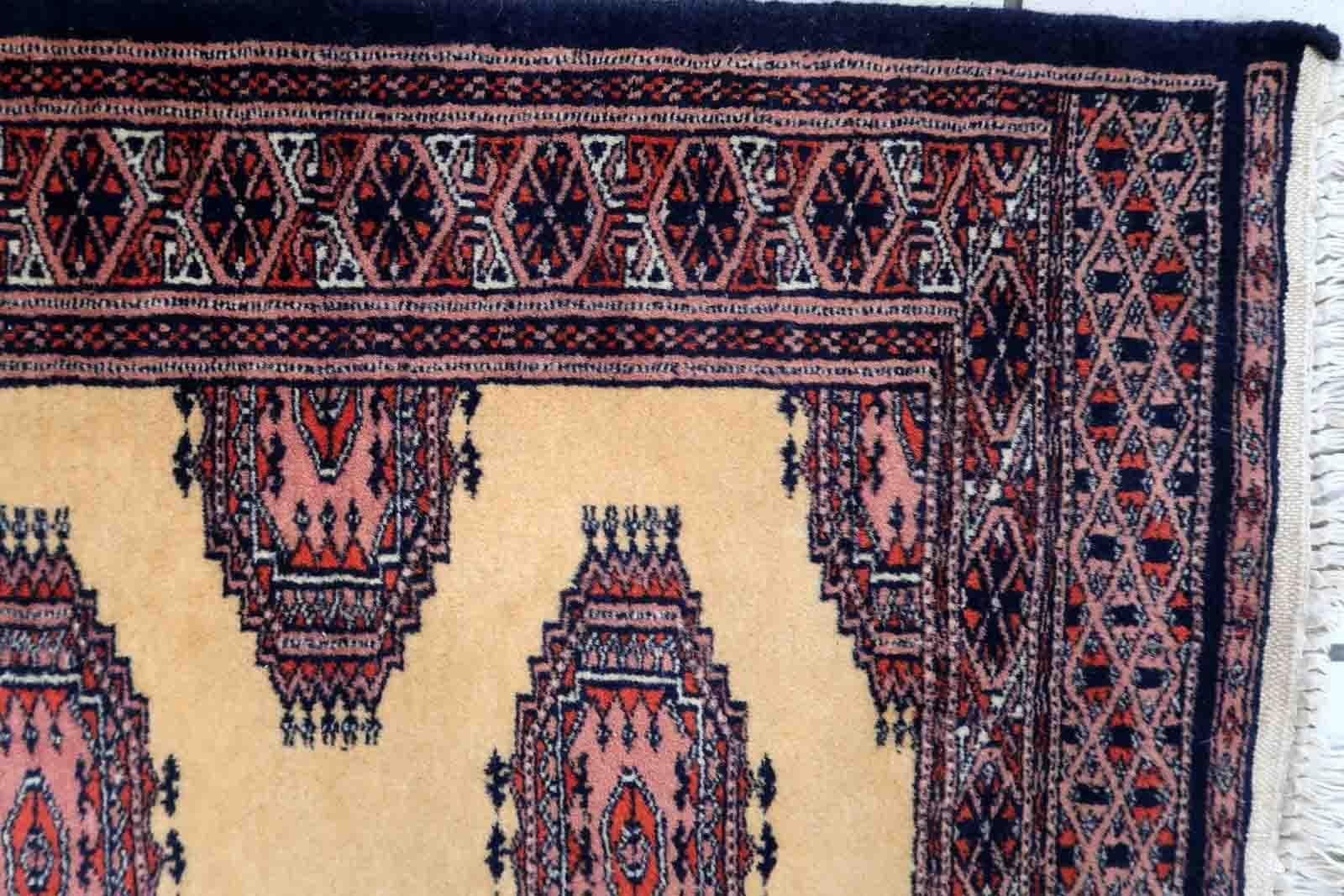 Tapis de couloir Bukhara ouzbek vintage fait à la main, 1970, 1C943 Bon état - En vente à Bordeaux, FR