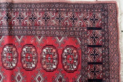 Handmade Vintage Uzbek Bukhara Runner 2.6' x 8.9', 1960s - 1C1094
