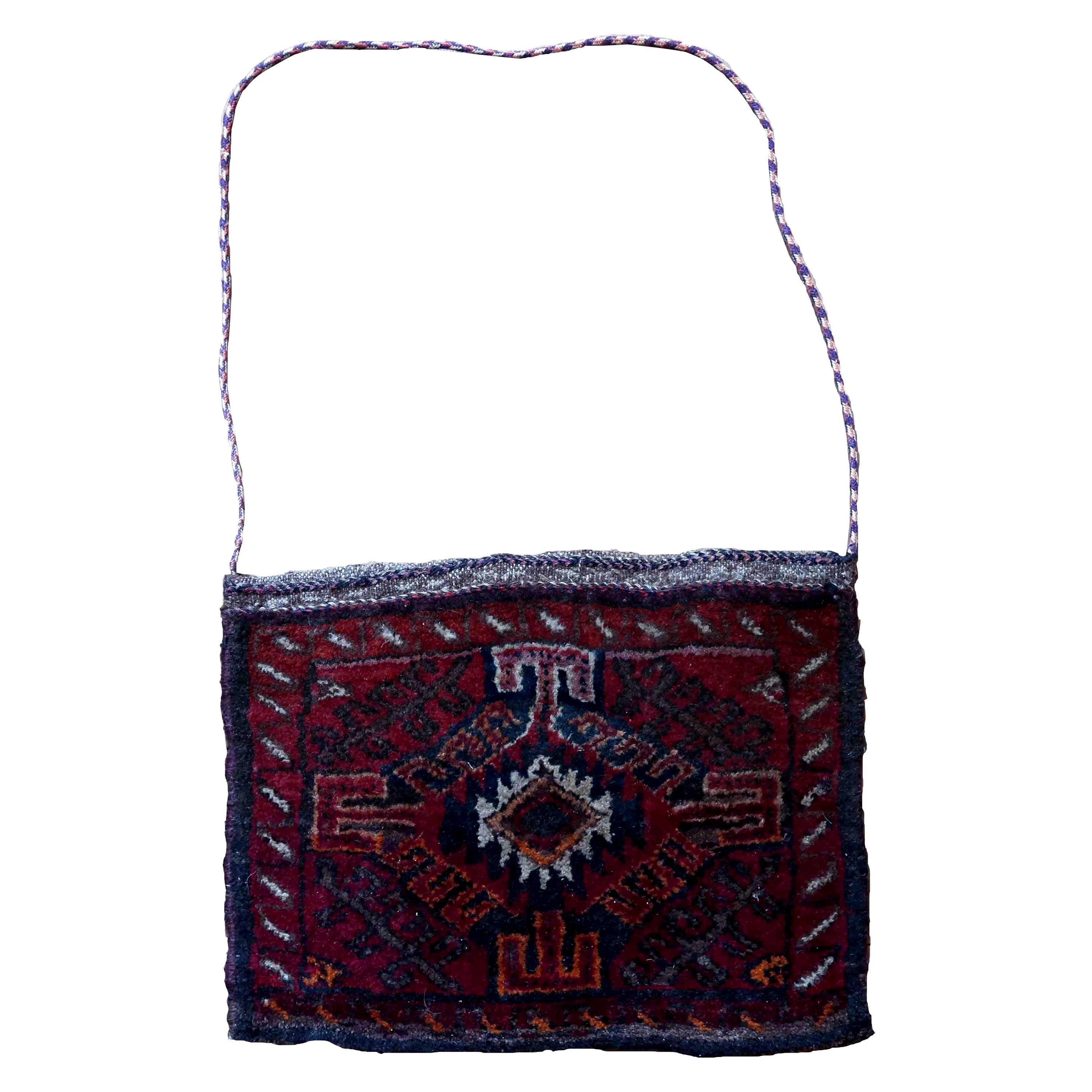 Bolsa de sal uzbeka vintage hecha a mano, años 60, 1C952
