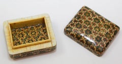 Scatola di legno vintage fatta a mano Khatam Indo Persian Box
