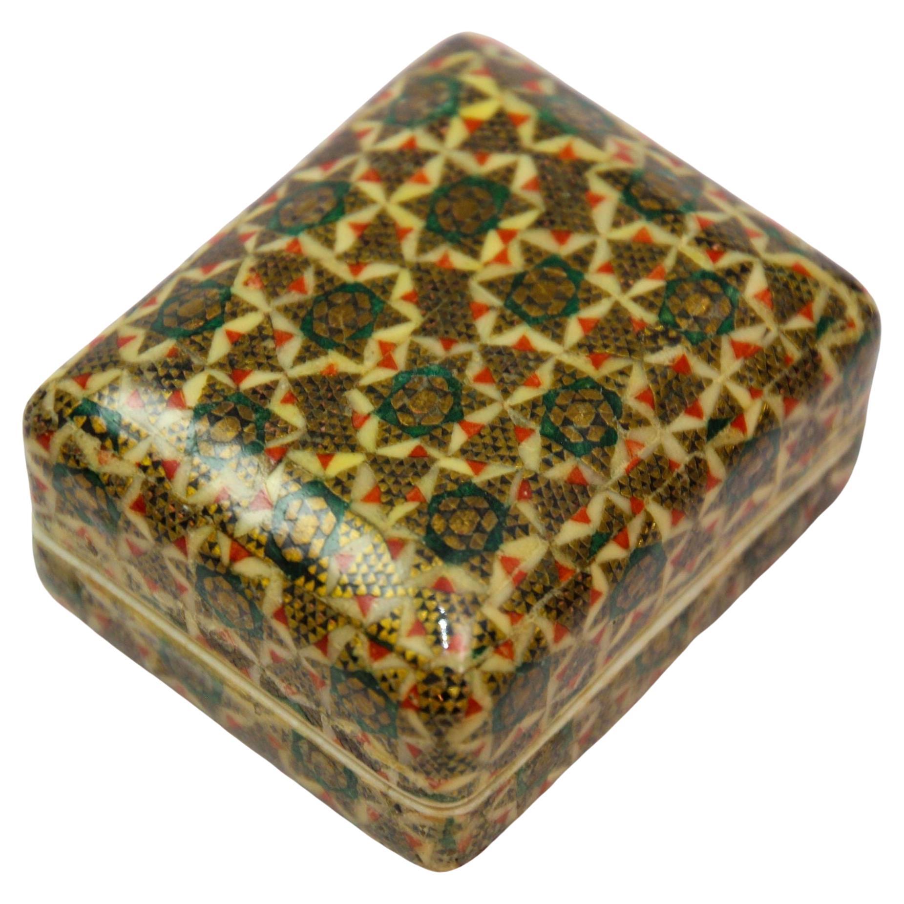Handgefertigte Vintage Holz Khatam Indo Persische Box