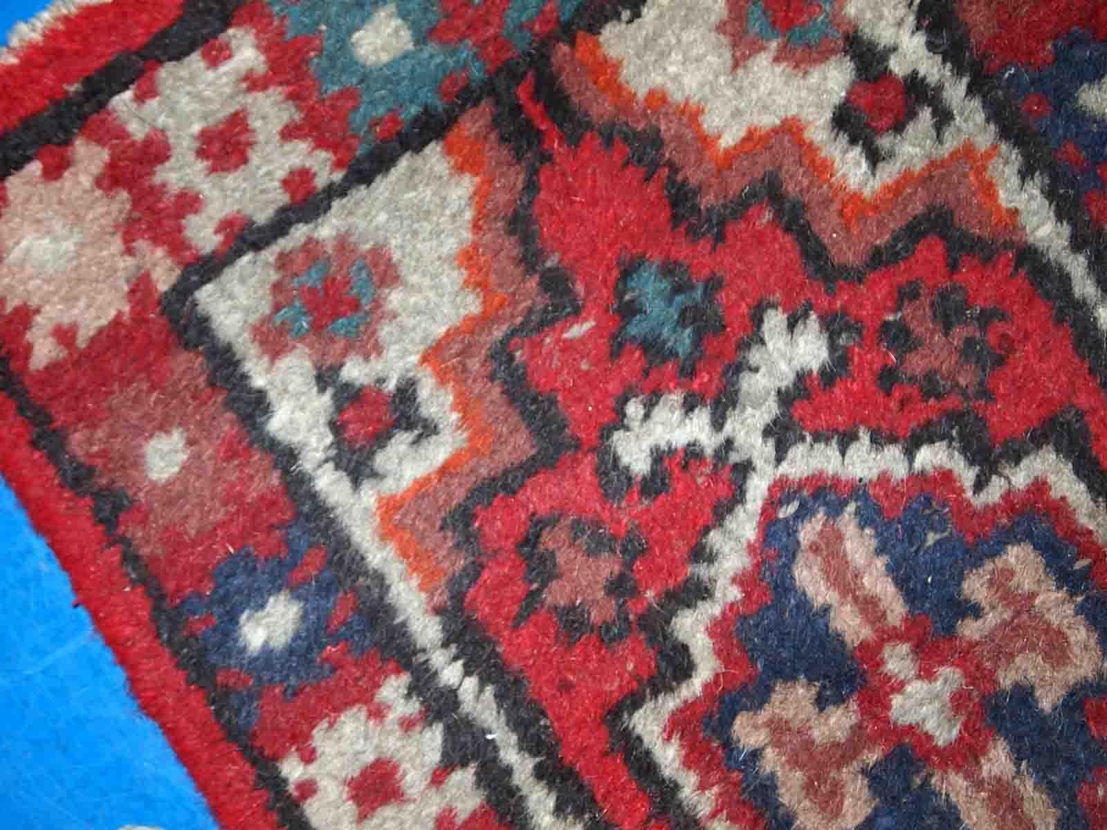 Handgefertigter Vntage-Teppich im Hamadan-Stil, 1960er Jahre, 1C750 (Asiatisch) im Angebot