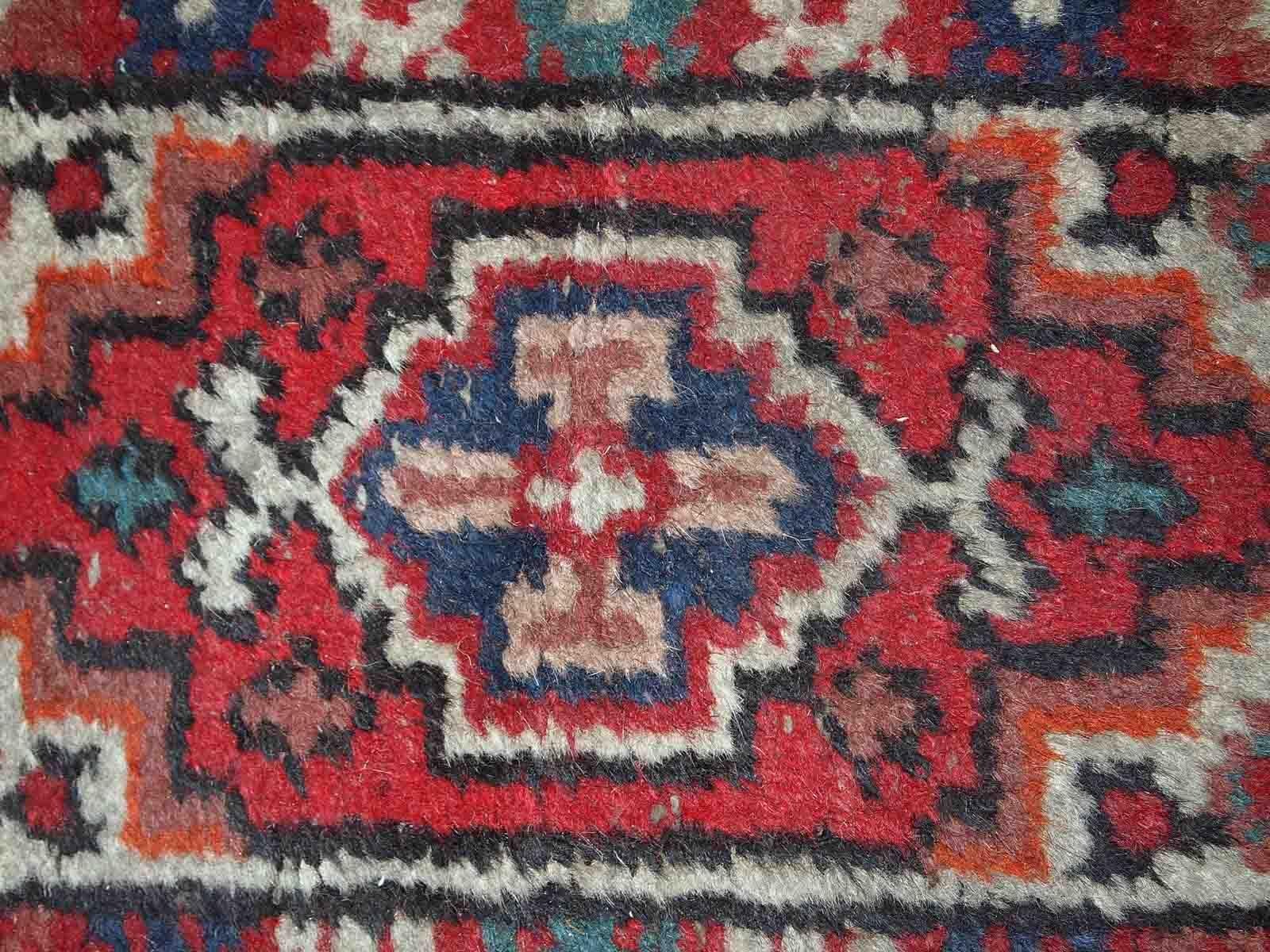 Handgefertigter Vntage-Teppich im Hamadan-Stil, 1960er Jahre, 1C750 im Zustand „Relativ gut“ im Angebot in Bordeaux, FR