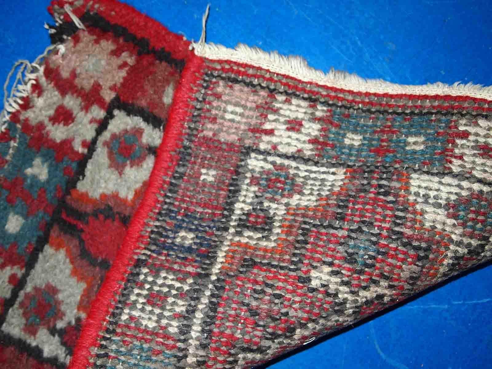 Mid-20th Century Handmade Vntage Hamadan Style Rug, 1960s, 1C750 For Sale