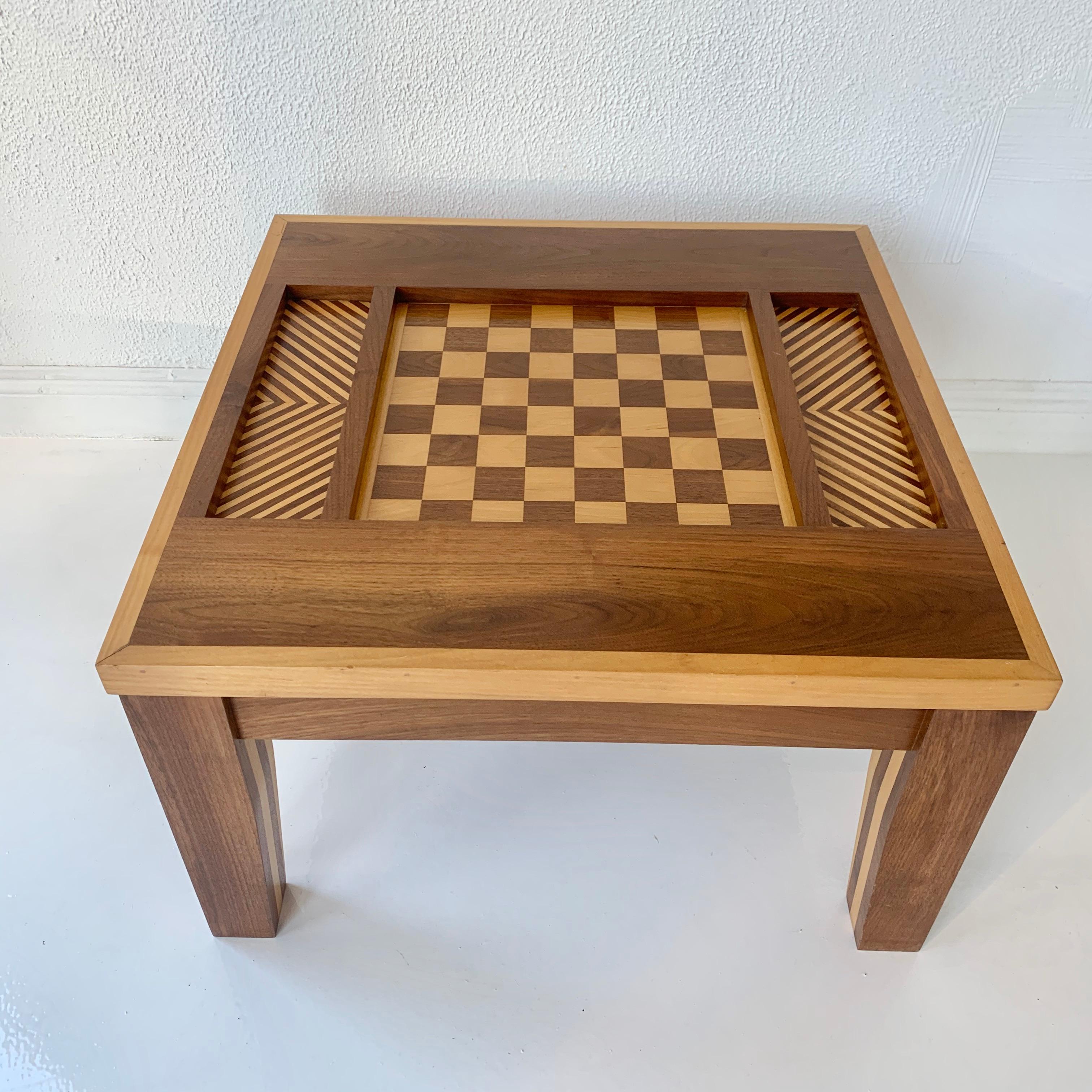 Handmade Walnut Chess Table 5