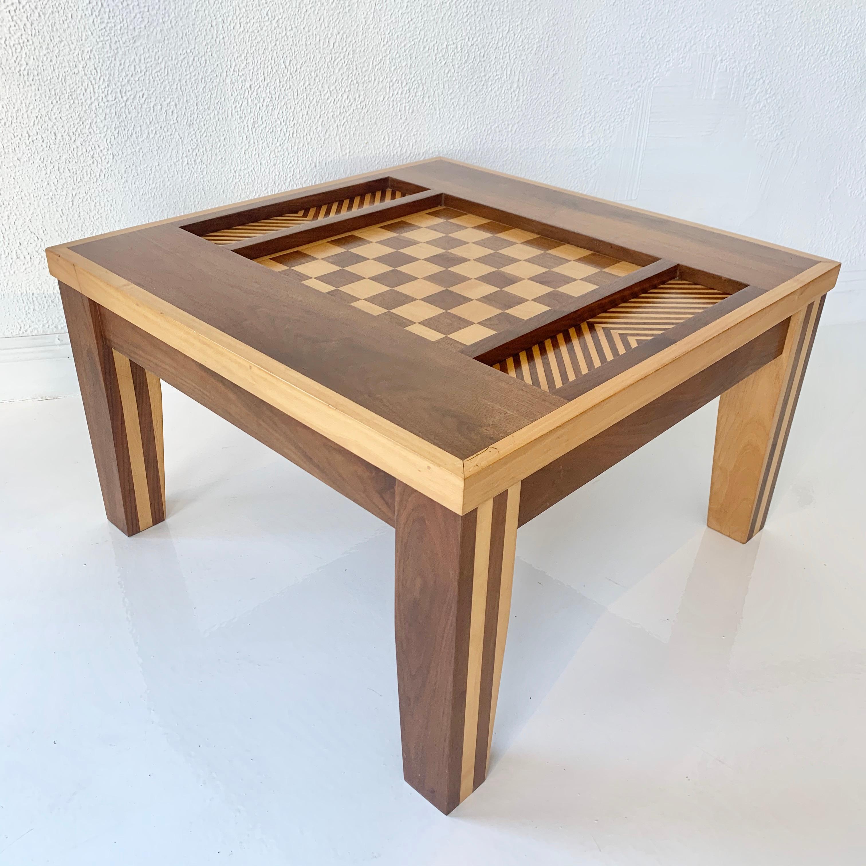 American Handmade Walnut Chess Table