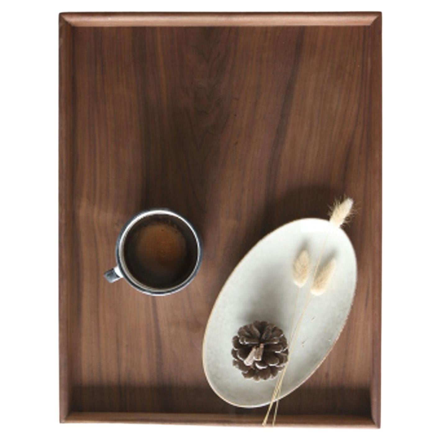 Small Handmade Rectangular Walnut Serving Tray 45 x 35cm For Sale