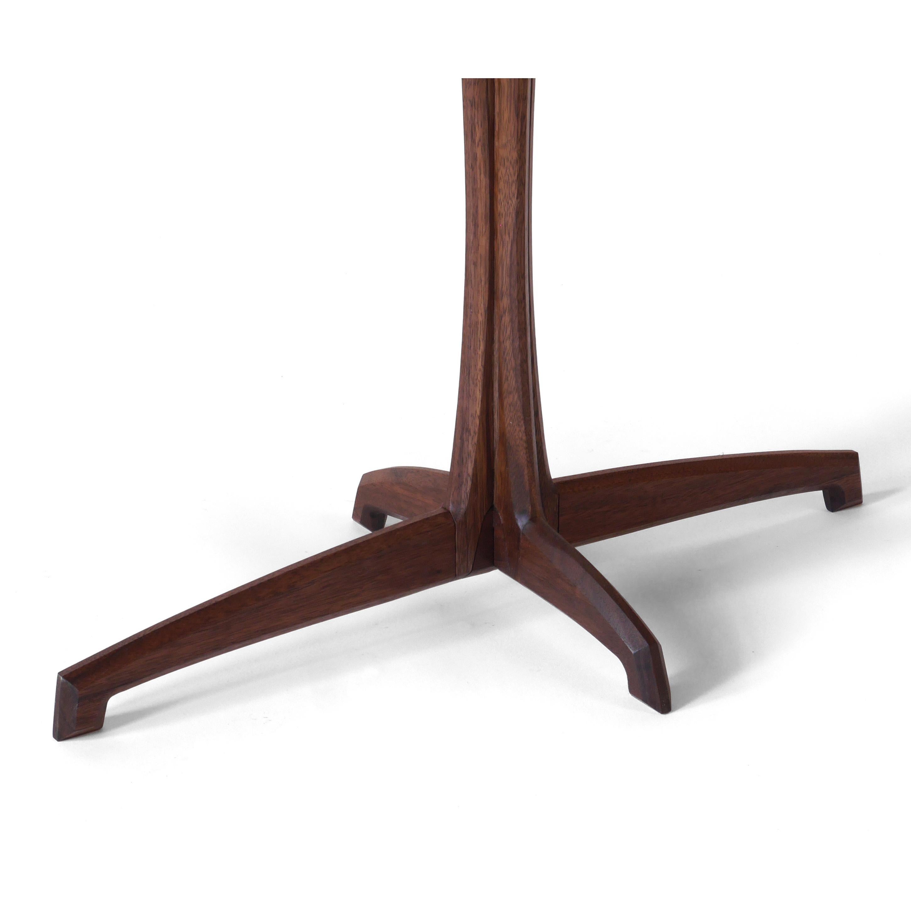 Joinery Walnut Plume Side Table, Contemporary Handmade Pedestal End Table by Arid For Sale